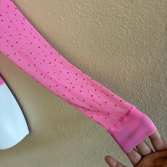 SKIMS Mesh Rhinestone Taffy Swim Cover Up Zip Up hoodie - Picture 8 of 16